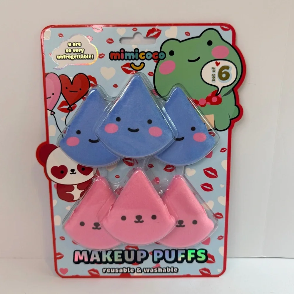 Mimicoco Reusable Blue and Pink Makeup Puffs